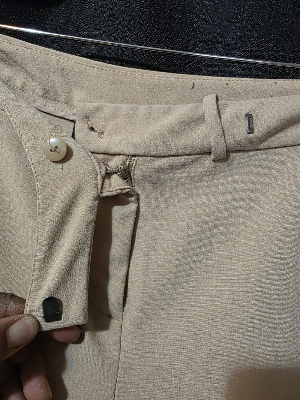 Lane Bryant Beige Straight-Leg Dress Trousers